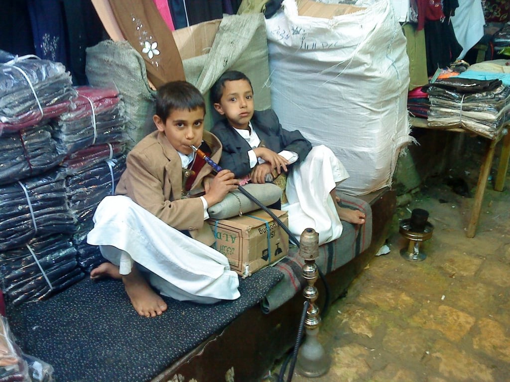 It's not unusual for children in Yemen to start smoking hookah and chewing khat — a flowering plant native to the Horn of Africa and Arabian Peninsula — at a very early age.