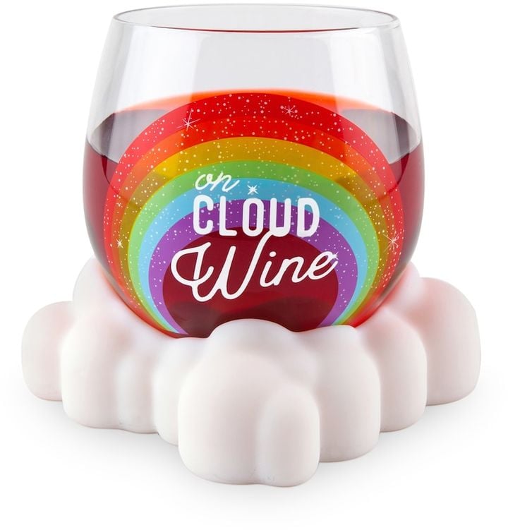 BigMouth Inc. "On Cloud Wine" Stemless Wine Glass & Coaster Set