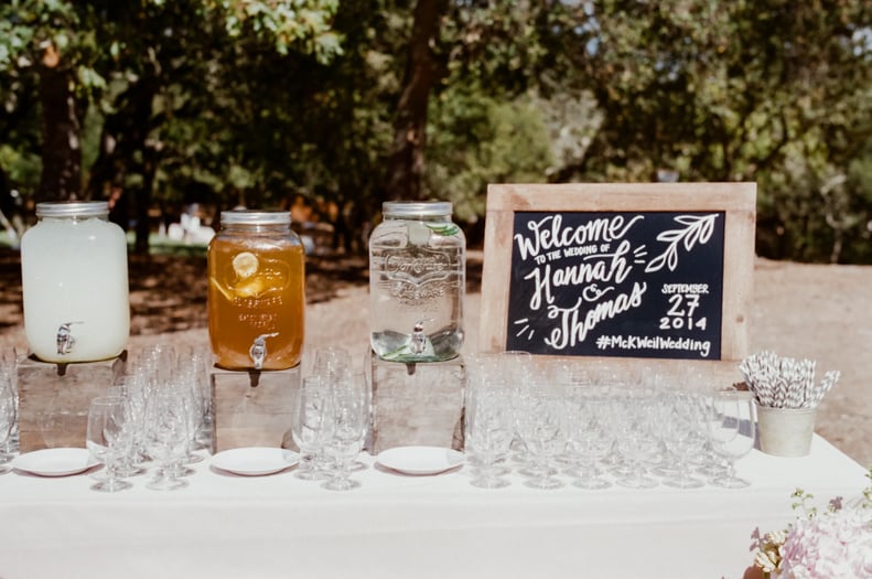 The Drink Station (Welcome Sign and Wedding Hashtag Included)