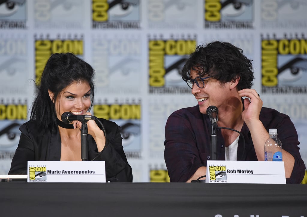 Pictured: Marie Avgeropoulos and Bob Morley.