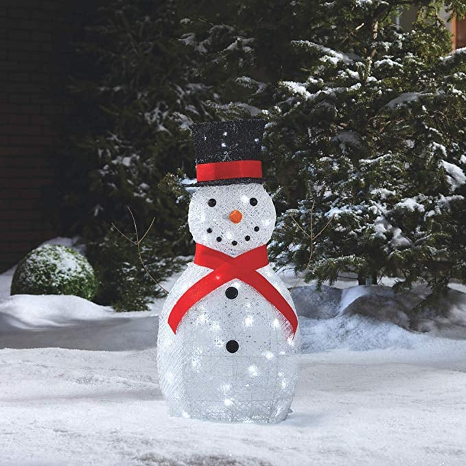 LED Light-Up Yarn Snowman