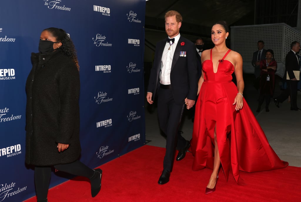 Meghan Markle Wears a Red Gown For the Freedom Gala