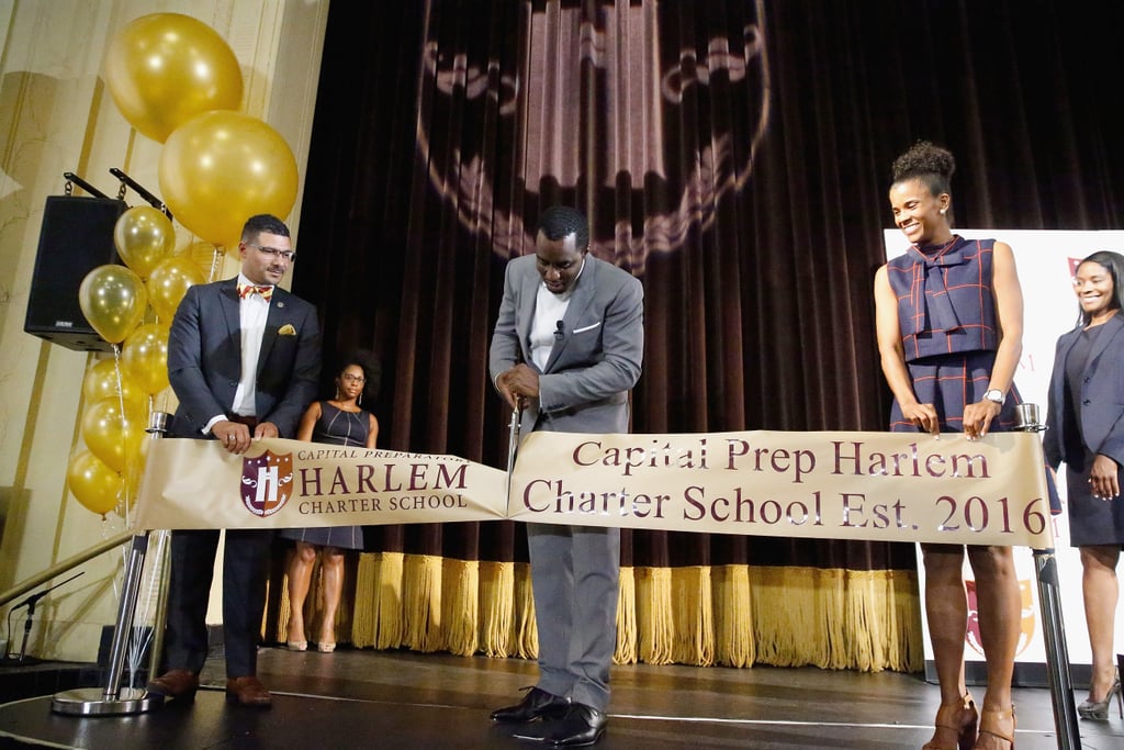 Diddy Opens Charter School in Harlem August 2016 POPSUGAR Celebrity