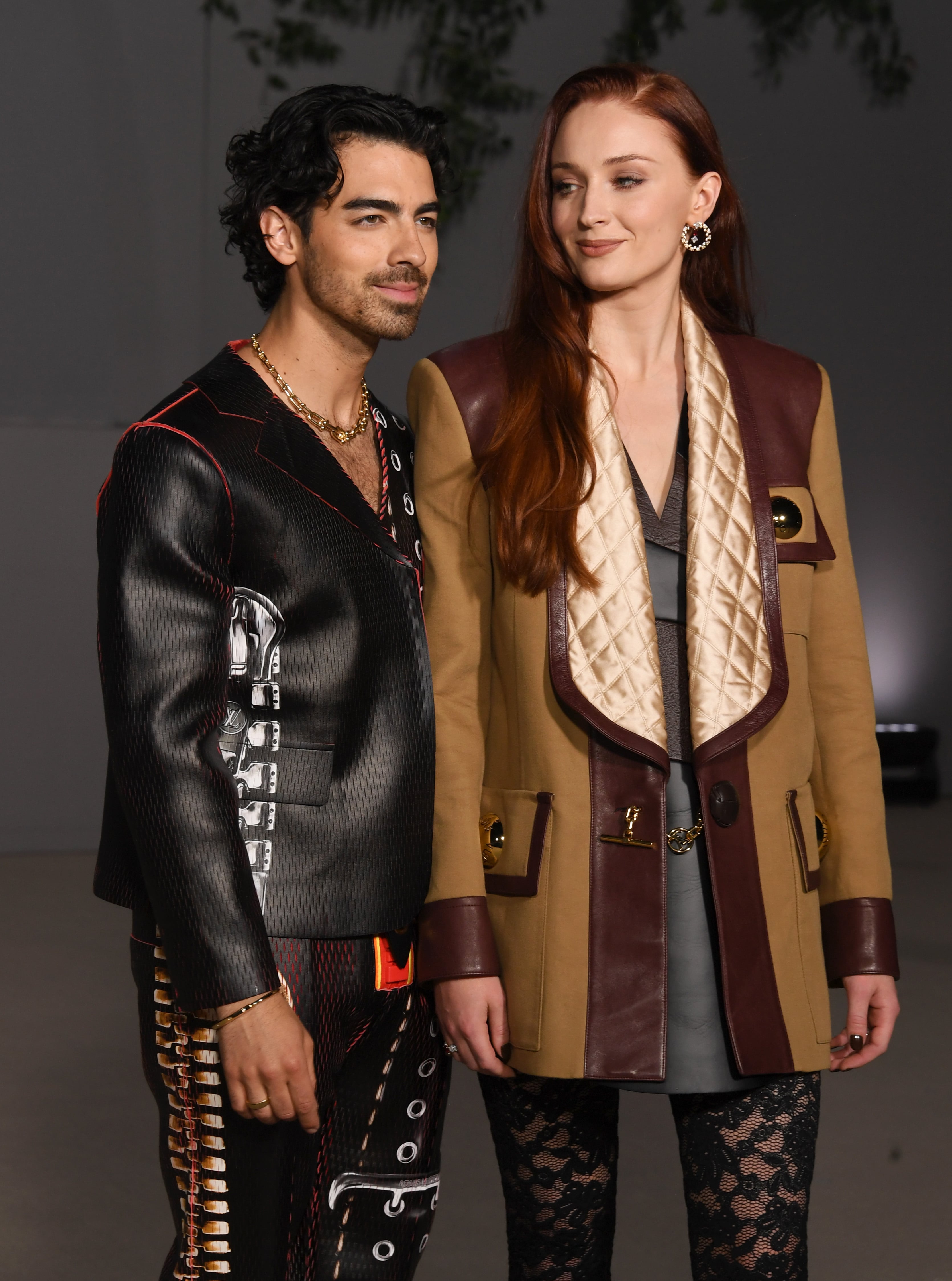 Sophie Turner Wore A Leather Blazer & LV Boots
