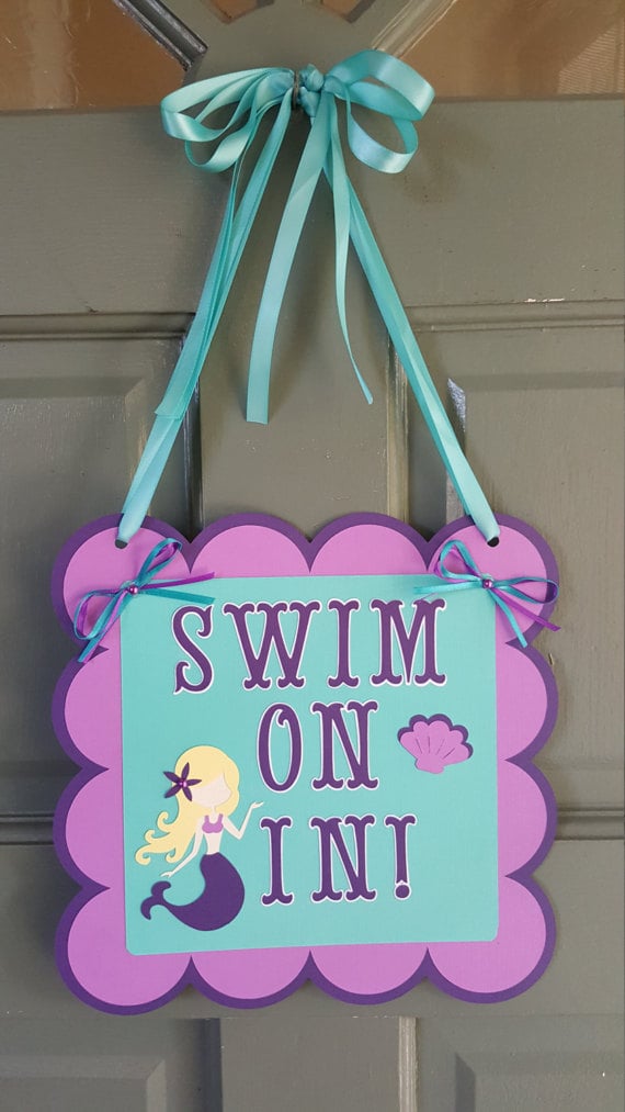 "Swim on in!" Door Sign