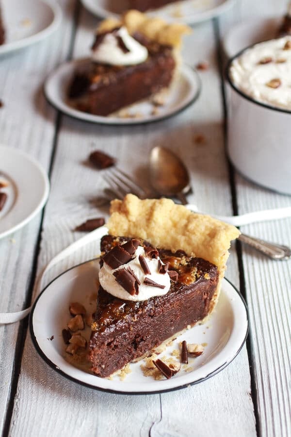 Fudge Brownie and Chocolate Liqueur Crème Brûlée Pie