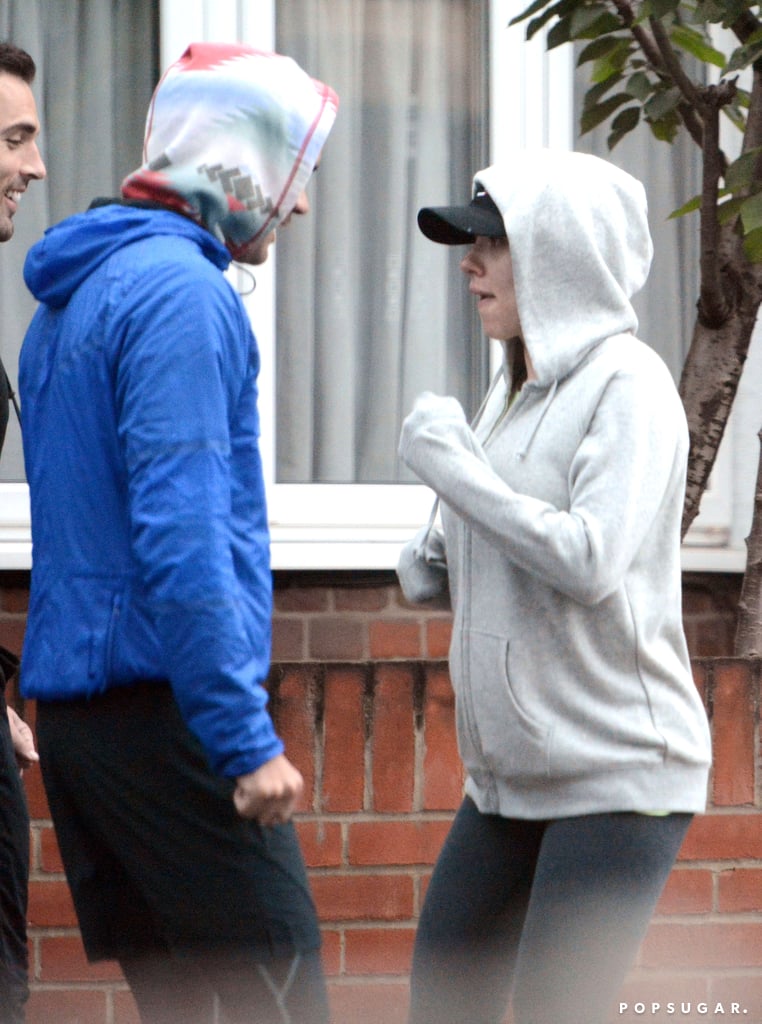 Scarlett Johansson and Romain Dauriac Leaving Gym in London
