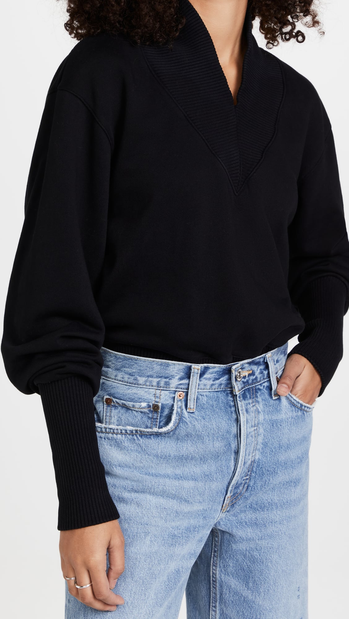 Agolde Klara Extended V Neck Sweatshirt 