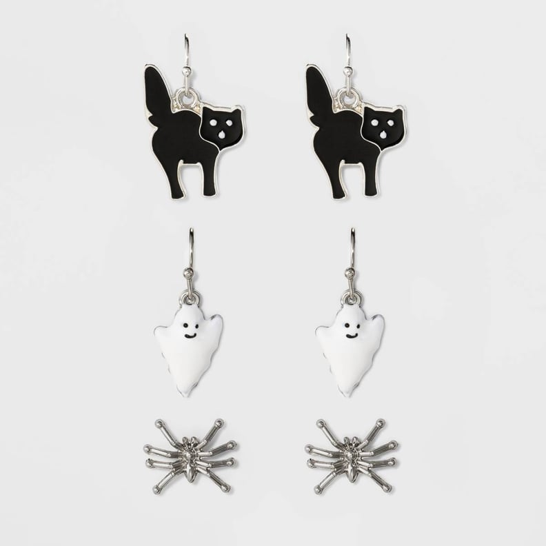 Spider, Ghost, Cat Trio Earring Set