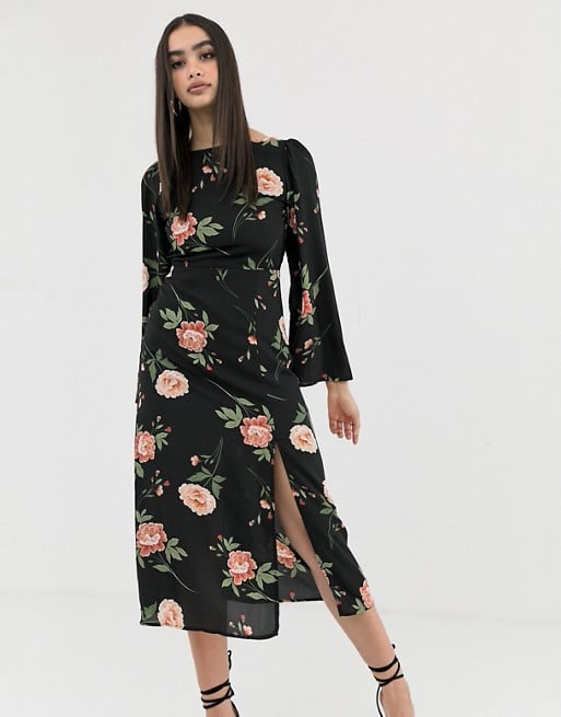 Fashion union low back 2025 midi dress in spot