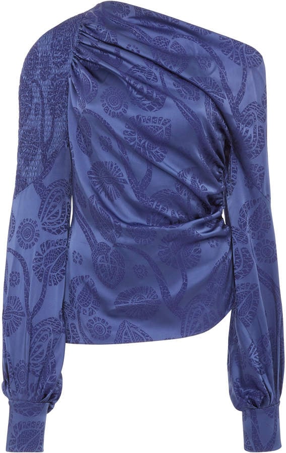 Peter Pilotto Satin Jacquard Asymmetric Blouse