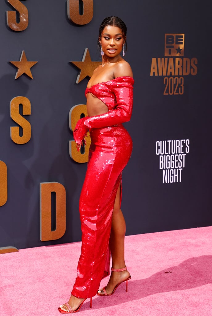 Coco Jones's LaQuan Smith Cutout Gown at the BET Awards 2023