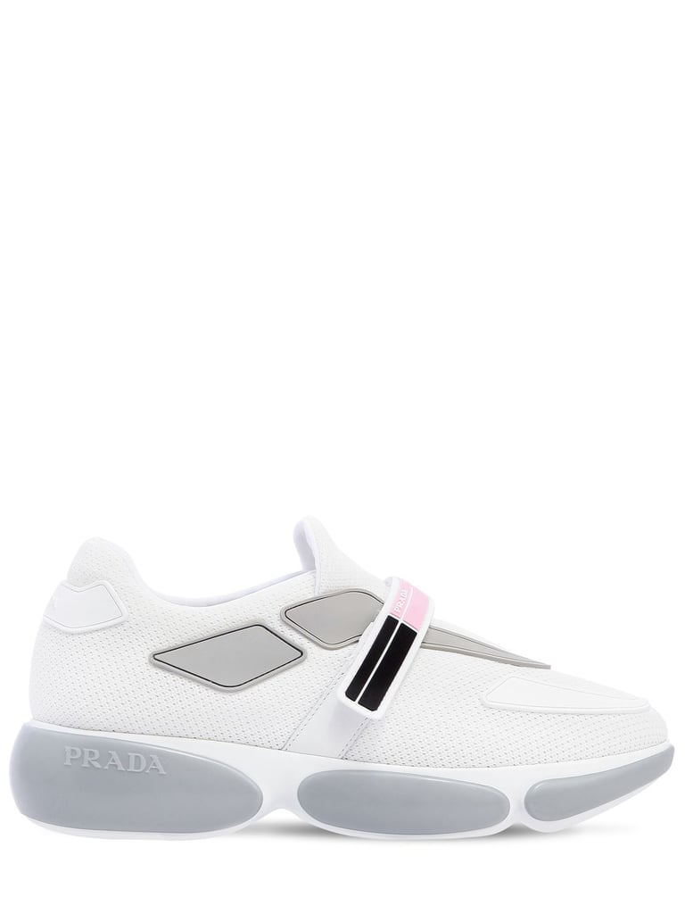 Prada Knit Mesh and Rubber Strap Sneakers
