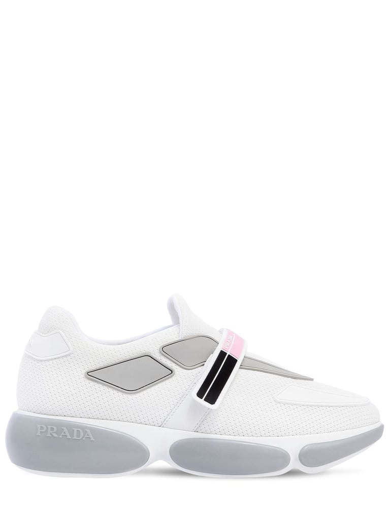 Prada Knit Mesh & Rubber Strap Sneakers