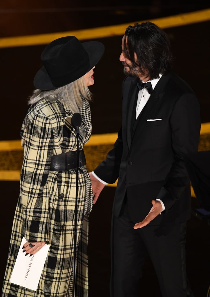 Diane Keaton and Keanu Reeves at the 2020 Oscars ...