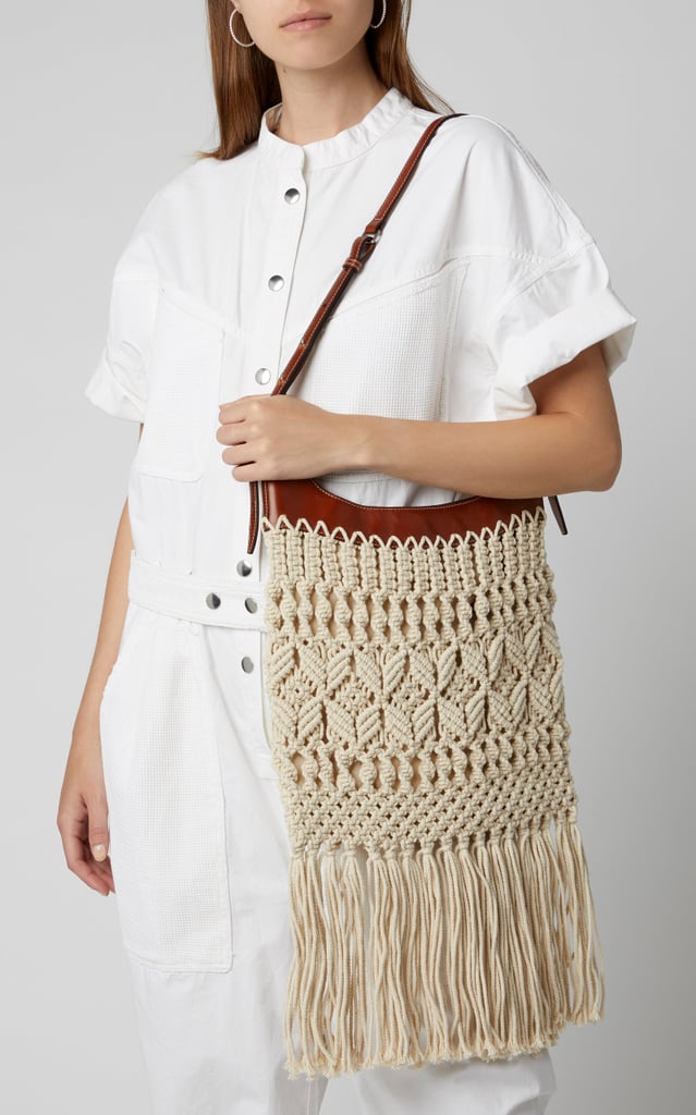 Isabel Marant Teomia Fringed Open Knit and Leather Bag | Best Summer