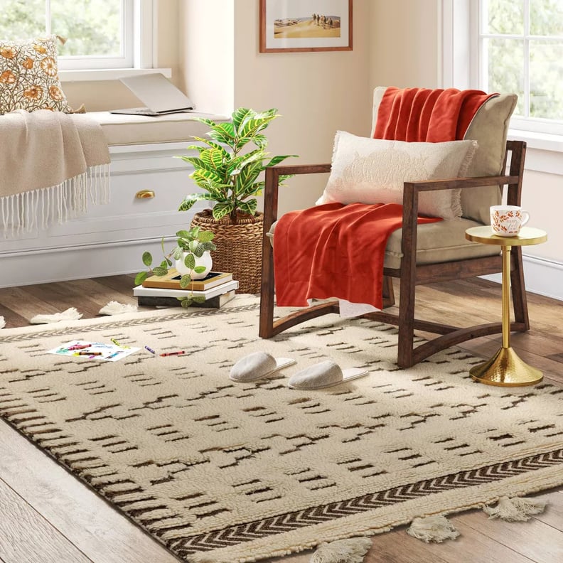 A Rug With Tassels: Threshold Hand Tufted Geo Wool Shag Area Rug