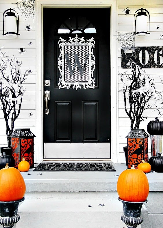 Monogrammed Halloween Scene