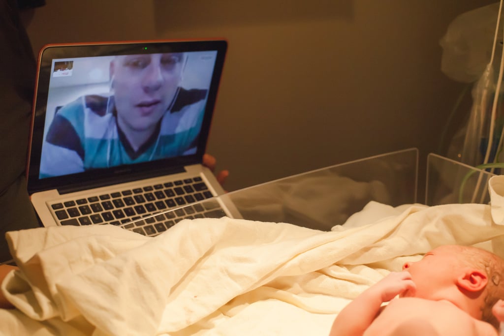 Photos of Military Birth Witnessed Over Skype