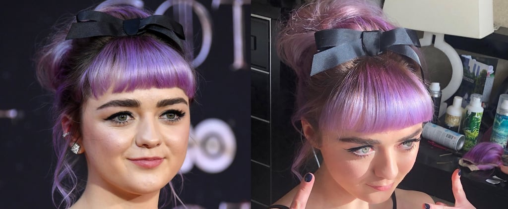 Maisie Williams With Purple Hair April 2019