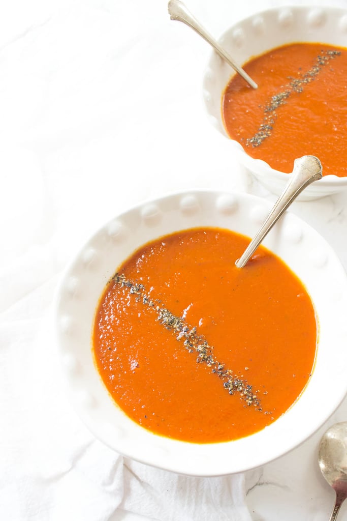 Slow Cooker Roasted Red Pepper Tomato and Turmeric Soup