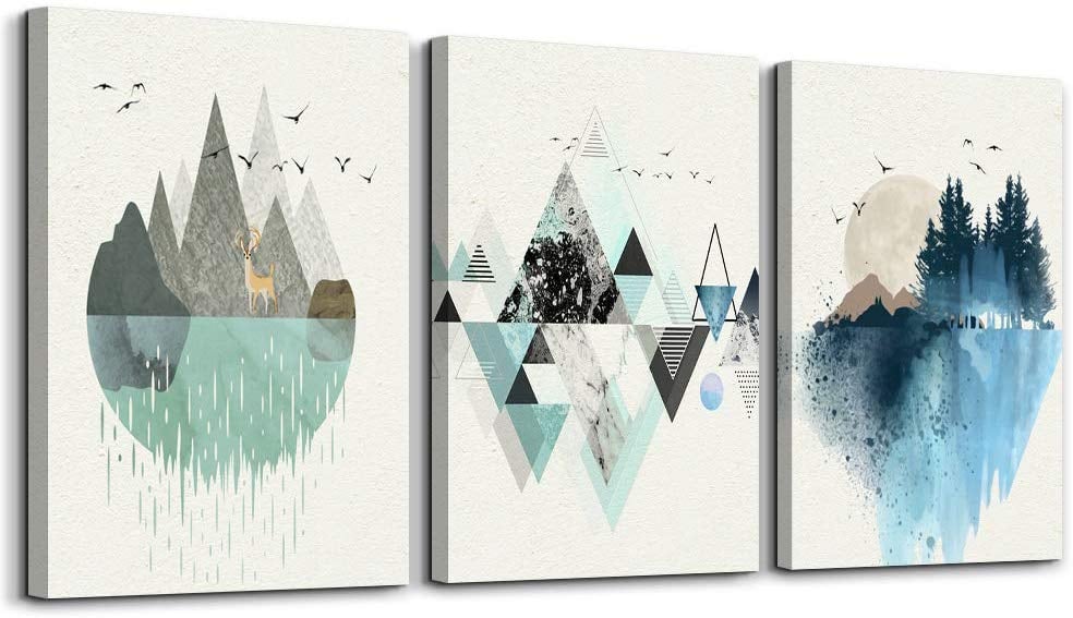 Abstract Mountain in Daytime Canvas Prints Wall Art
