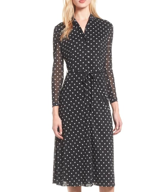 Anne Klein Dot Print Mesh Shirt Dress | Kate Middleton Polka-Dot ...