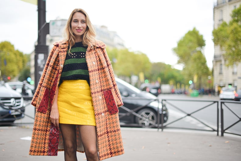 Checkered coat with bright separates