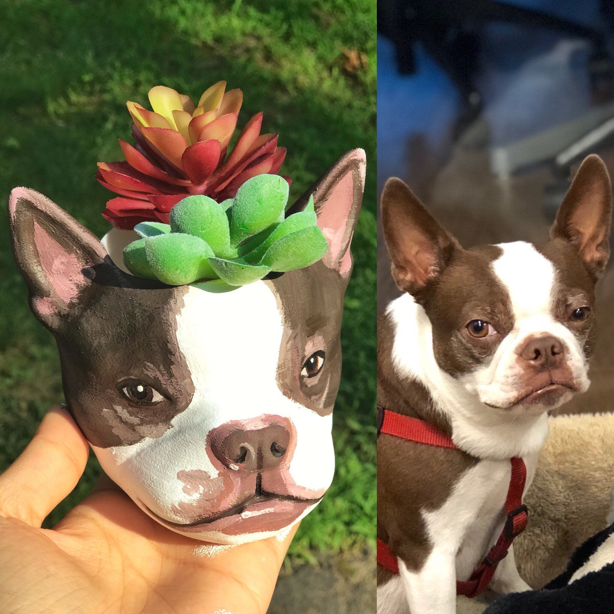 Get a Custom Painted Planter With Your Dog s Face on Etsy