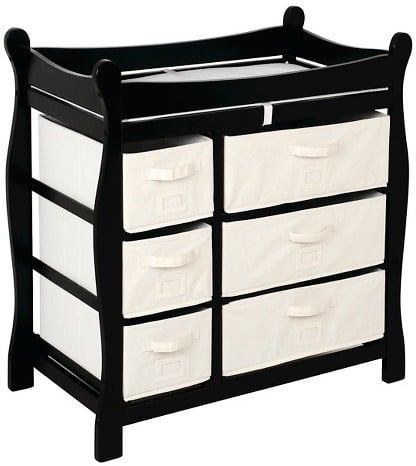 Badger Basket Baby Changing Table — Black