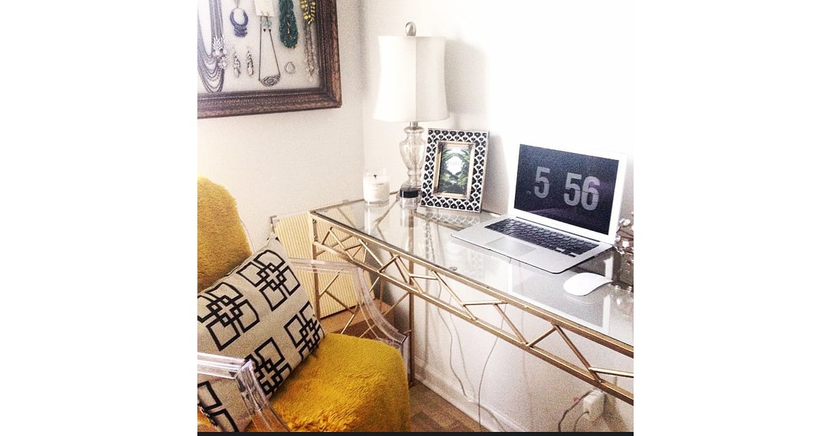 The find this table, which is being used as a stylishly practical