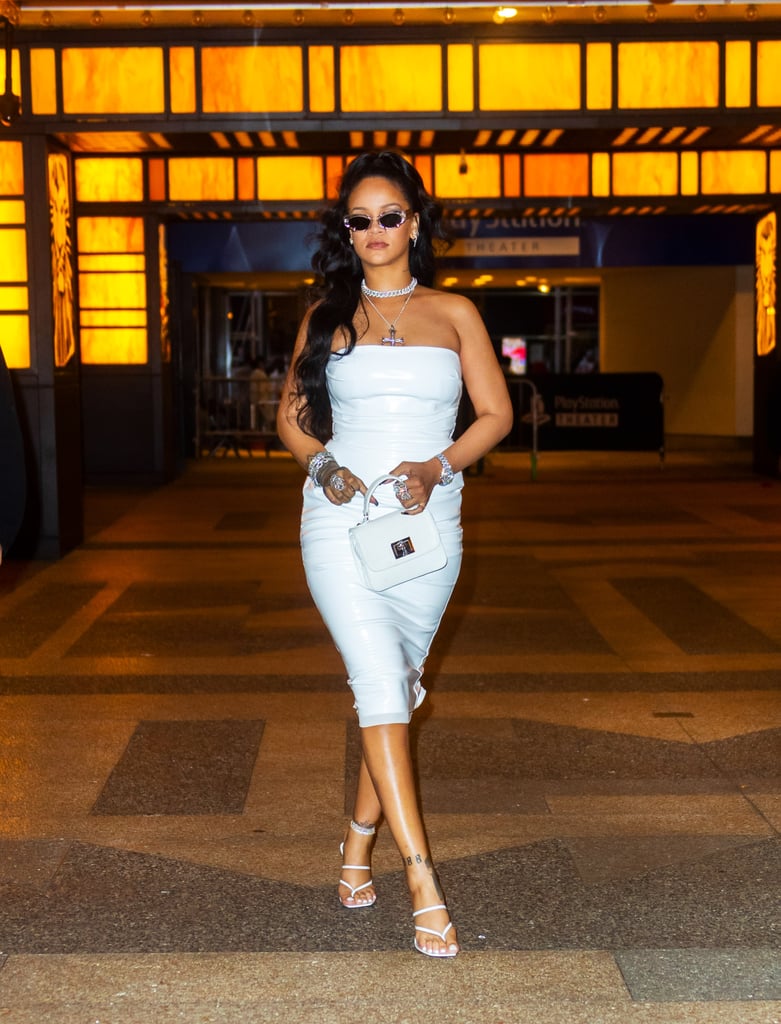 Rihanna Wore Her Sexy White Dress With Strappy Fenty Heels
