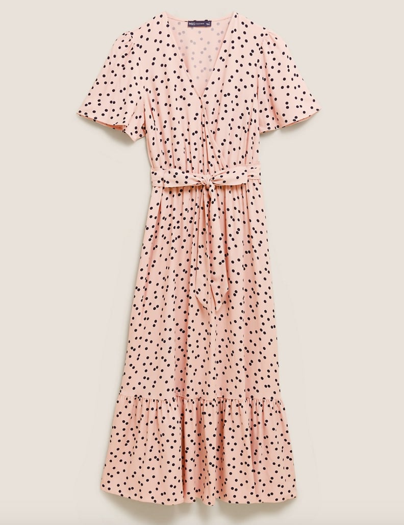 M&S COLLECTION Polka Dot Angel Sleeve Midi Wrap Dress