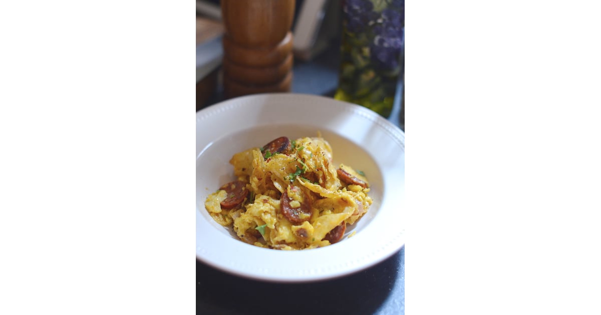 Potato Chip Scrambled Eggs With Chorizo 31 Days of Latin Recipes