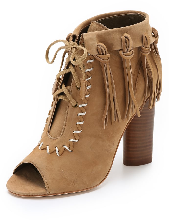 Cynthia Vincent Fringe Open Toe Booties ($265)