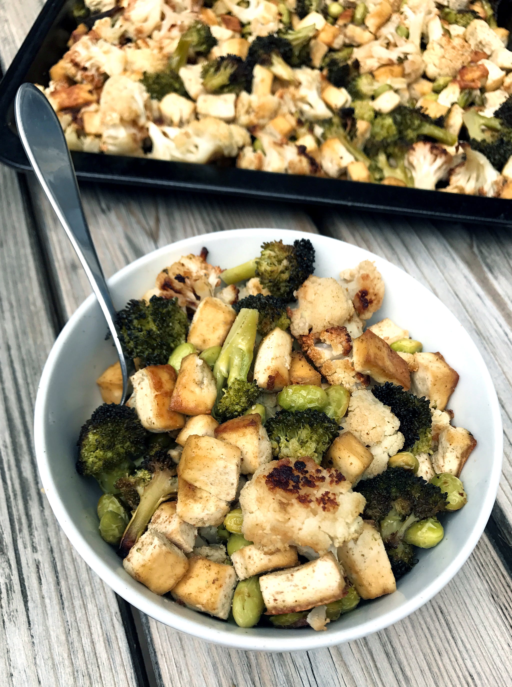 Roasted Tofu Cauliflower And Broccoli 1 Pan Meal Popsugar Fitness Uk