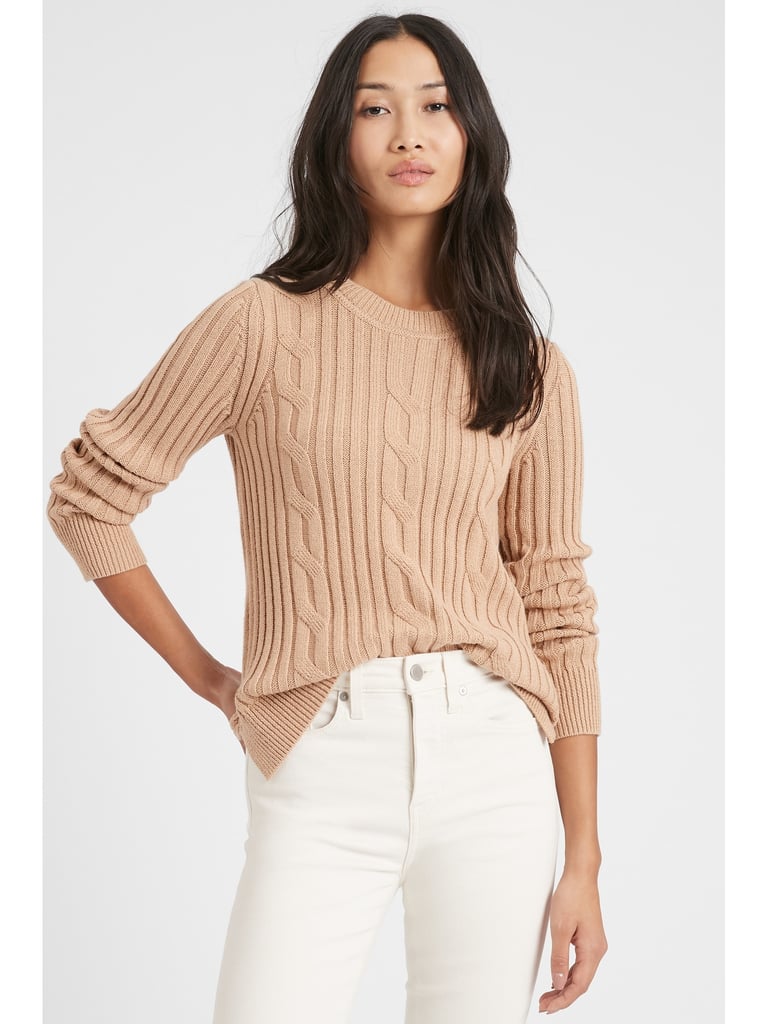 Banana Republic Chunky Cable Knit Sweater Katie Holmes Outfits From