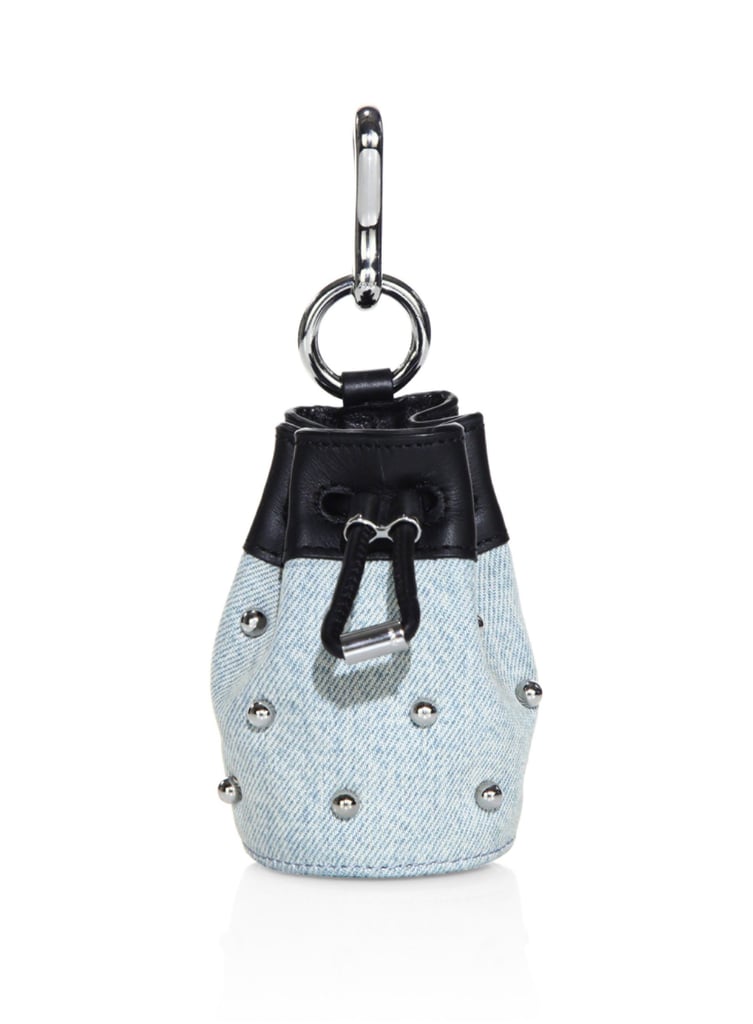 Alexander Wang Mini Roxy Studded Denim Drawstring Keychain