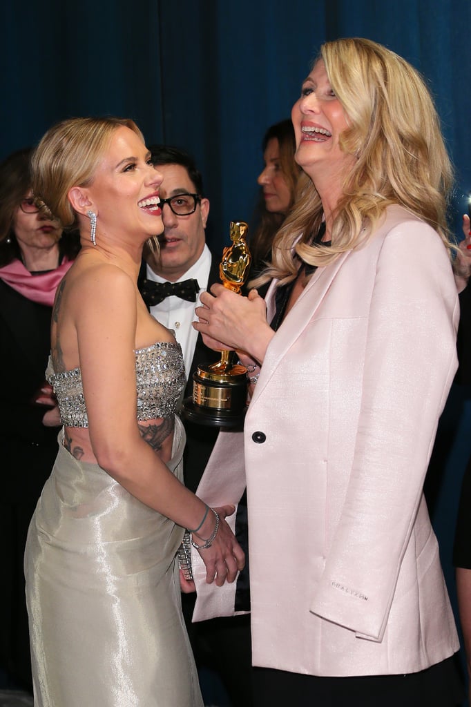 Scarlett Johansson and Laura Dern at the Vanity Fair Oscars Party