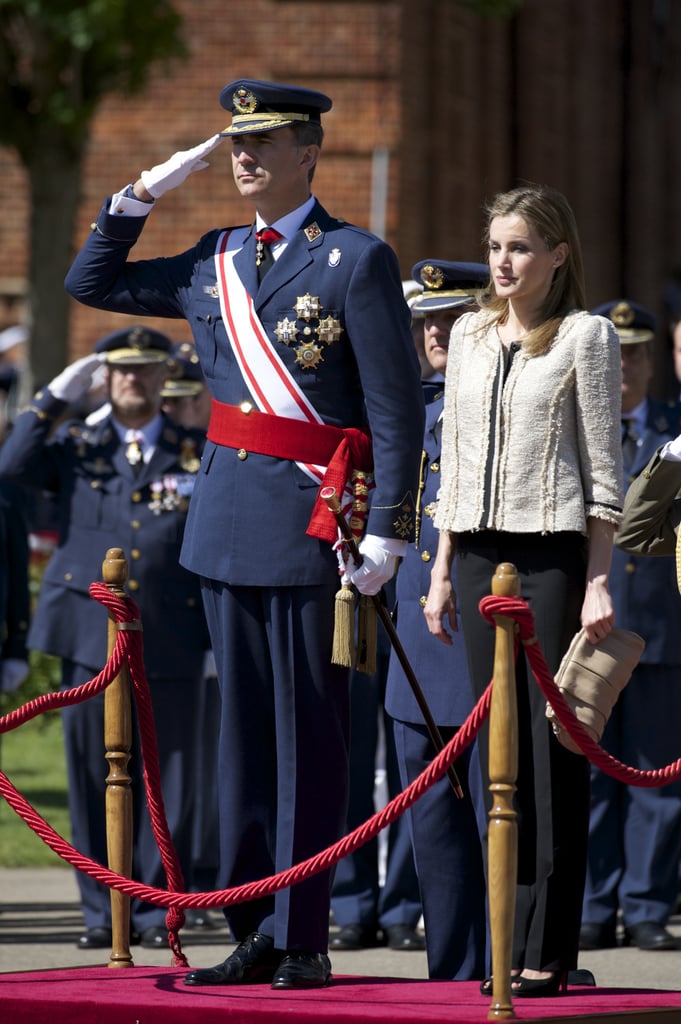 King Felipe VI and Queen Letizia of Spain attended the official Air Force Academy ceremony on Wednesday in Virgen del Camino, Spain.