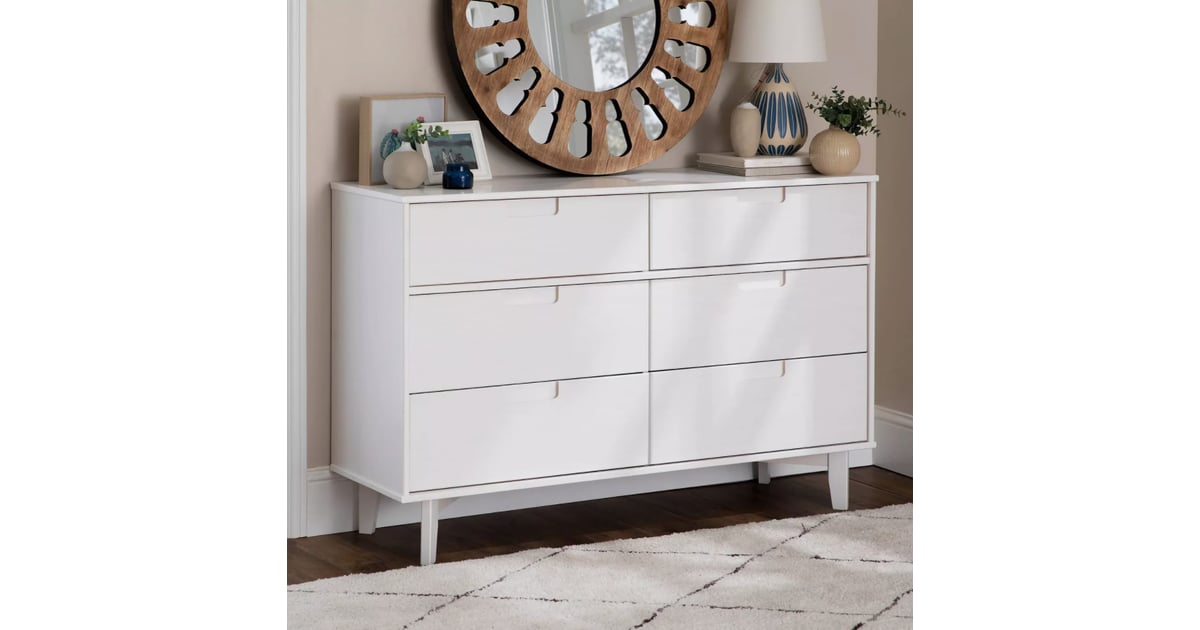Threshold MidCentury Modern Classic Wood 6 Drawer Groove Dresser