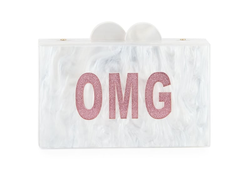 Bari Lynn Girls' OMG/LOL Glittered Acrylic Box Clutch Bag