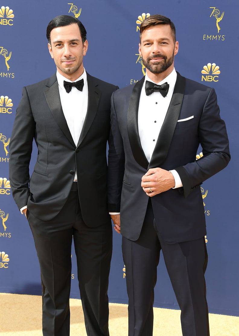 LOS ANGELES, CA - SEPTEMBER 17:  Ricky Martin, Jwan Yosef arrives at the 70th Emmy Awards on September 17, 2018 in Los Angeles, California.  (Photo by Steve Granitz/WireImage,)
