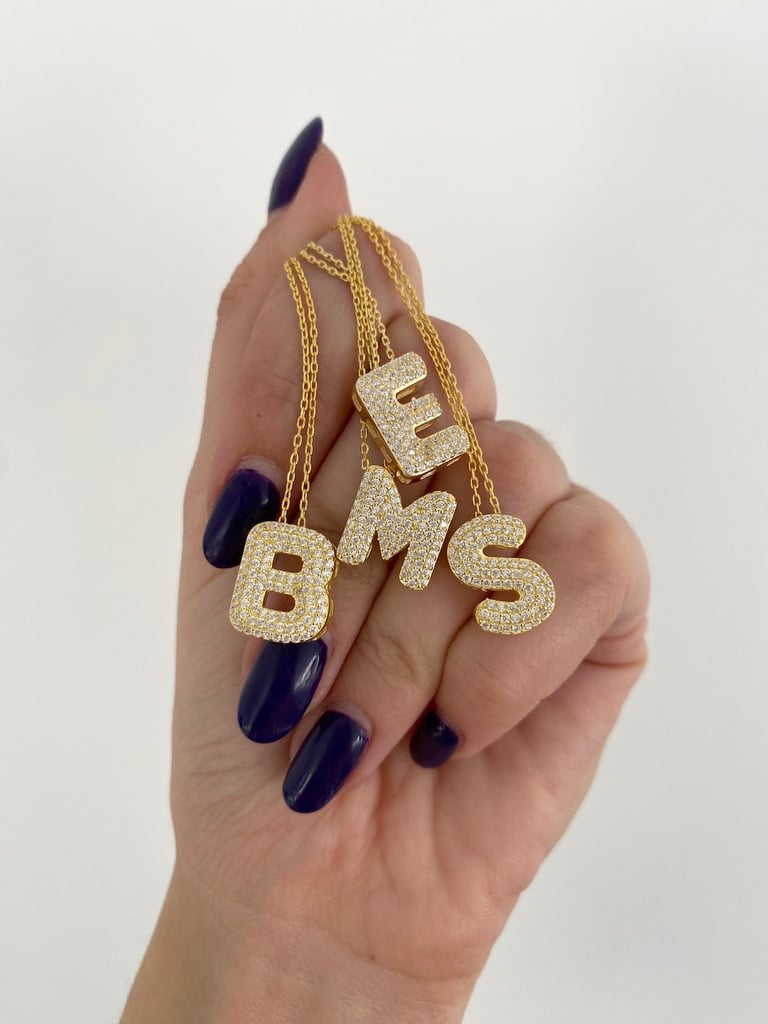 Crystal Bubble-Letter Necklace