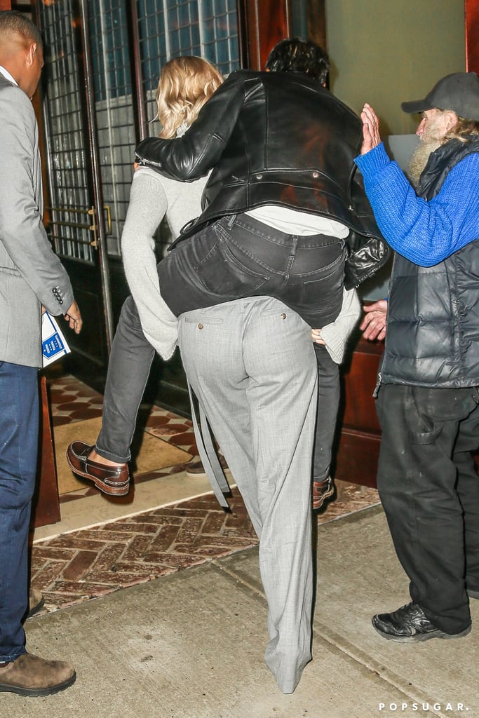 Jennifer Lawrence Gives Aziz Ansari a Piggyback Ride in NYC