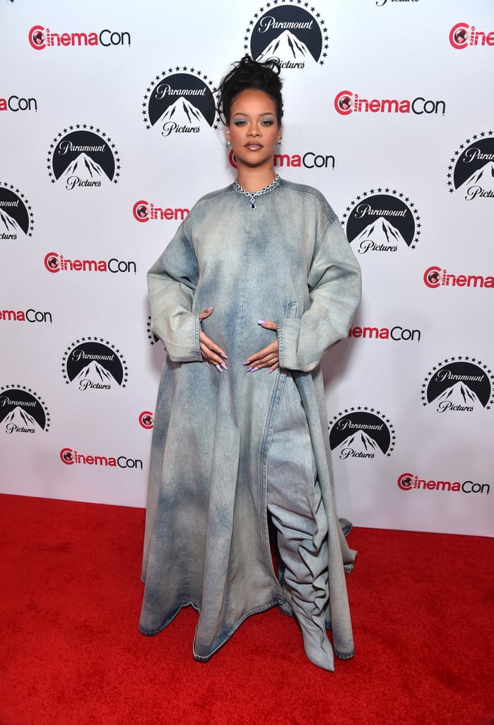 Rihanna Wears Sparkly Digital Lavender Nails at CinemaCon