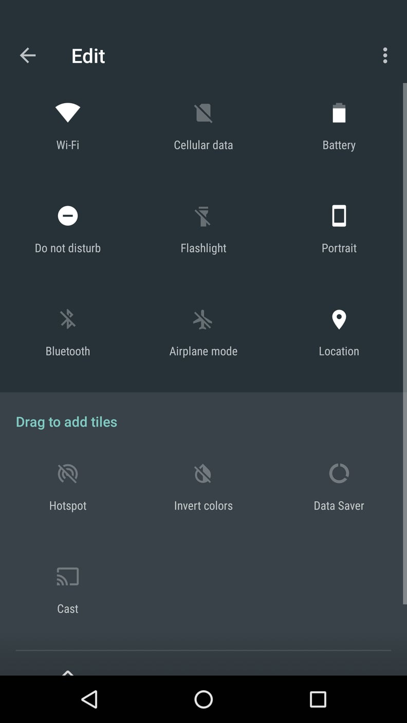 Customize your "quick" settings.