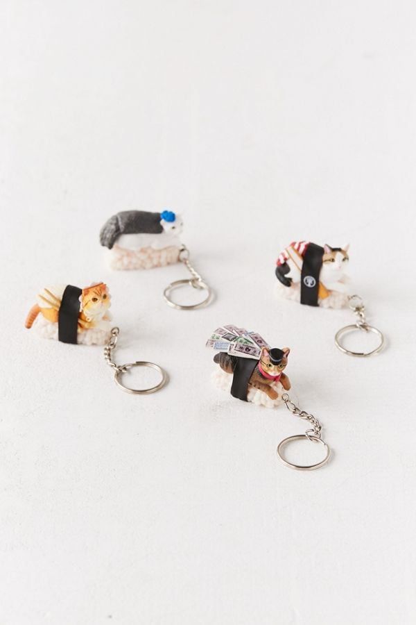 Sushi roll clearance cat keychain