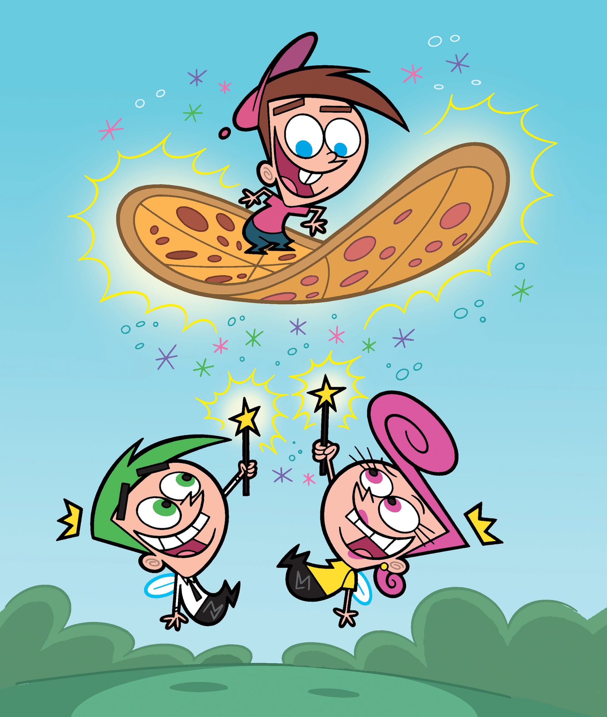 THE FAIRLY ODDPARENTS, (clockwise from top): Timmy Turner, Wanda, Cosmo, 2001-.  Nickelodeon / Courtesy: Everett Collection