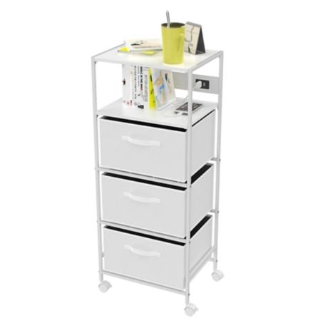 Simply Essential Storage Cart With USB Charging Station